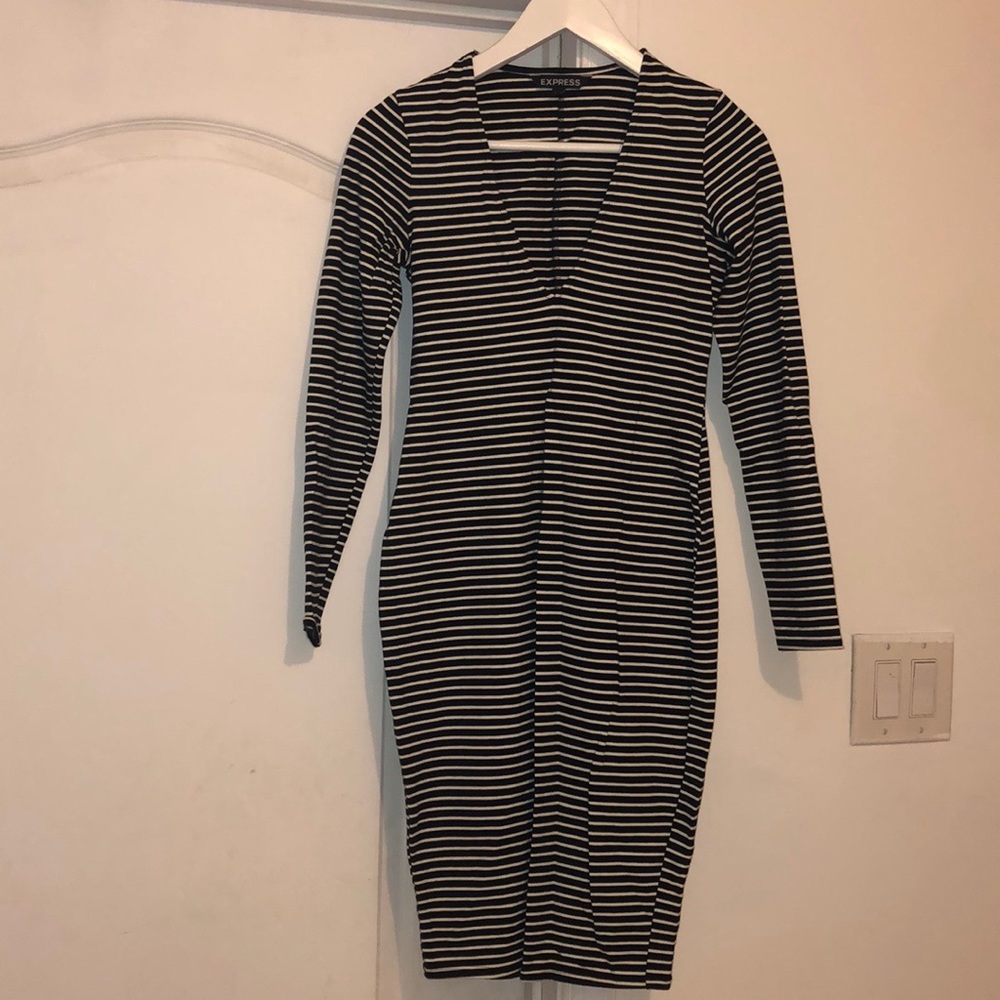 Express midi long sleeve fitted dress